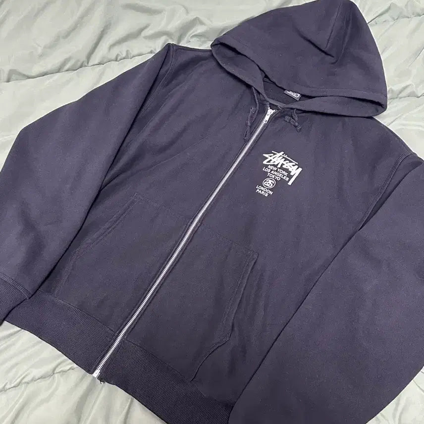 [BUNJANG] Stussy World Tour Zip-Up Hoodie / [XL]스투시 월드투어 후드집업