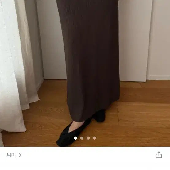 [BUNJANG] Vianco Long Ribbed Maternity Skirt - Brown / 씨미 Vianco 골지 롱 스커트 임산부 스커트 브라운
