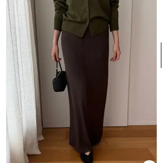 [BUNJANG] Vianco Long Ribbed Maternity Skirt - Brown / 씨미 Vianco 골지 롱 스커트 임산부 스커트 브라운