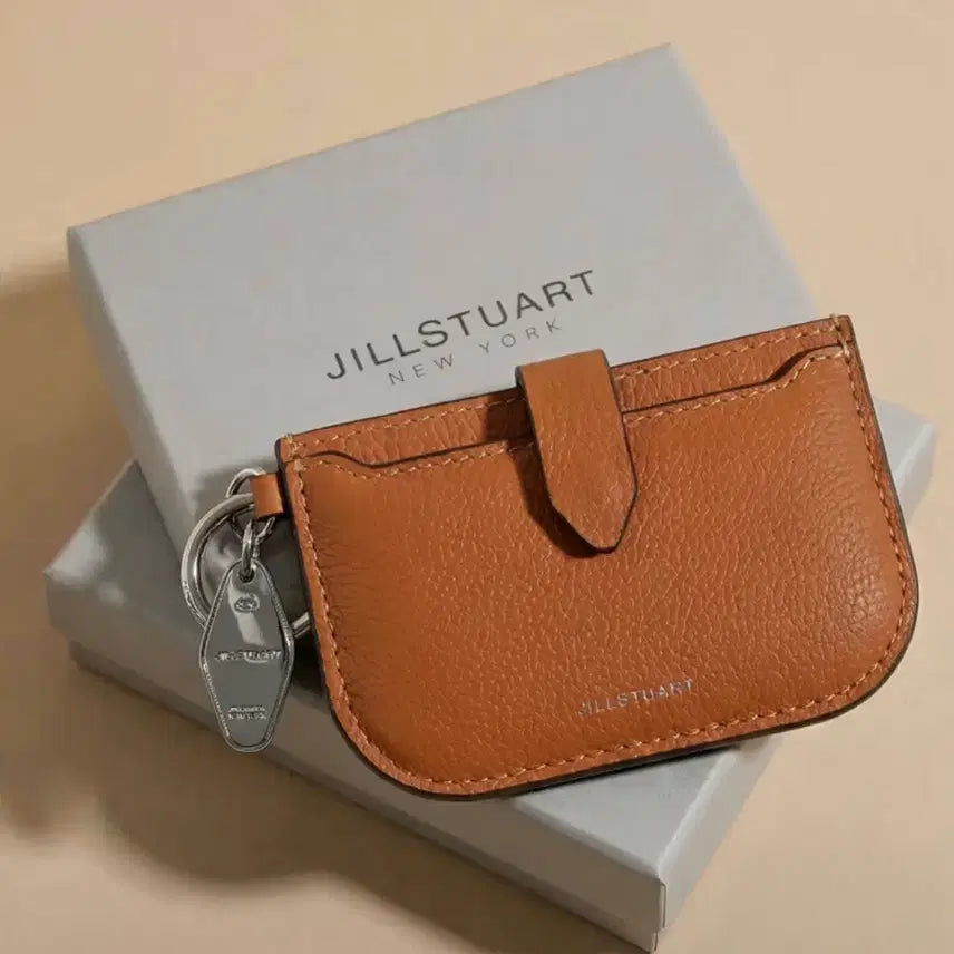 [BUNJANG] Jill Stuart Card Holder / (새상품) 질스튜어트 카드지갑 브라운 소가죽 카드지갑 겸 참장식