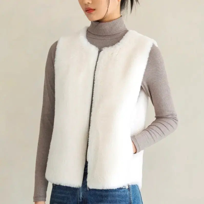 [BUNJANG] Hour Queenit Reversible Wool Vest / 리버시블 양모 베스트 아이보리 새상품