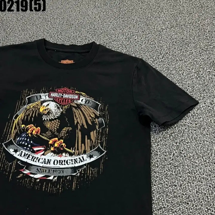 [BUNJANG] Harley-Davidson Eagle Print T-shirt / 할리데이비슨 블랙 반팔 티셔츠 독수리 프린팅xs 0219