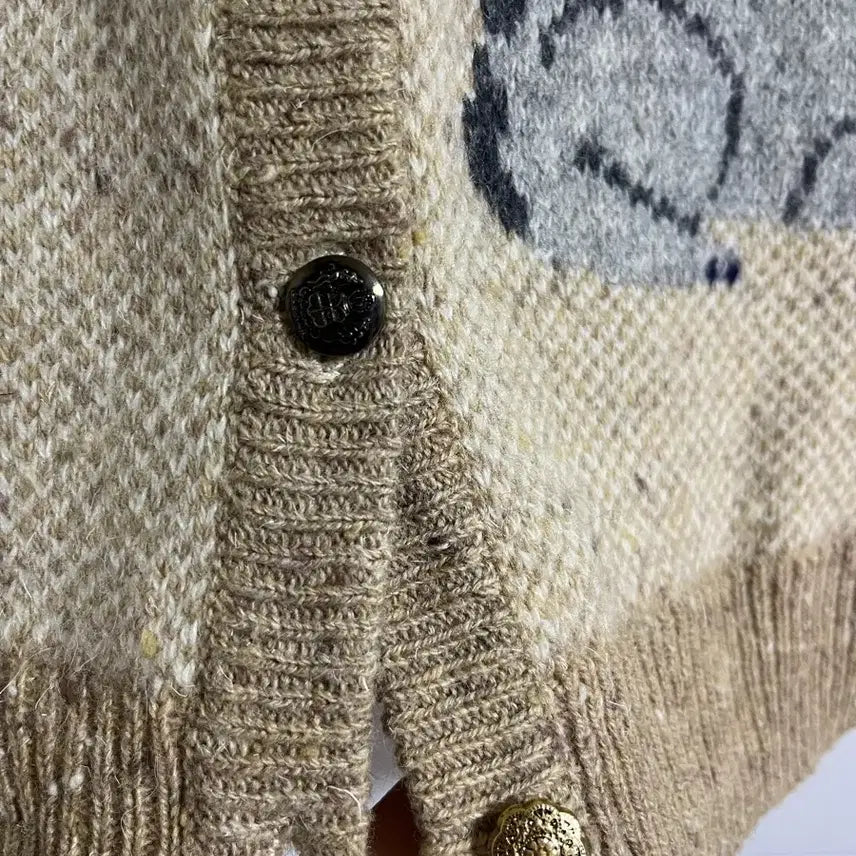 [BUNJANG] Vintage Dog Pattern Knit Cardigan / 빈티지 강아지가디건