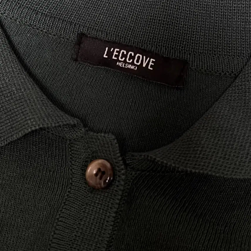 [BUNJANG] Recob Green Collar Knit Top / 레코브 그린 카라넥 반팔니트