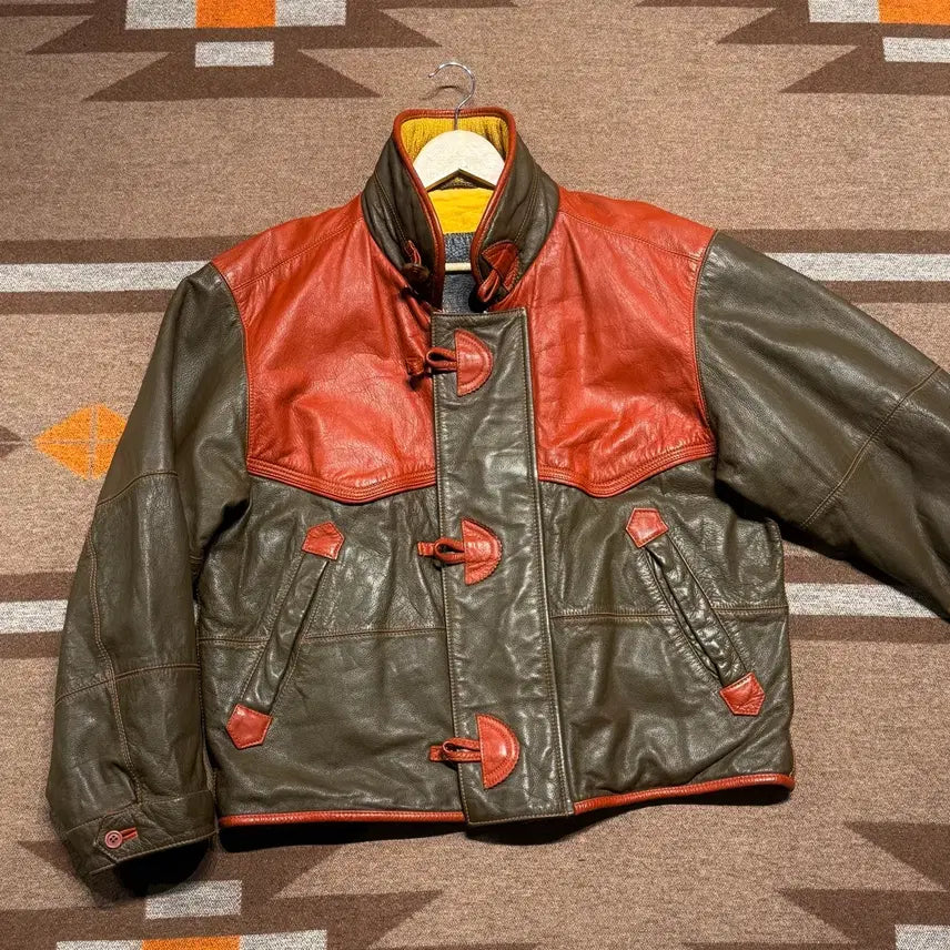 [BUNJANG] Italian Fireman Cow Leather Short Jacket / 90s 이태리 파이어맨 카우레더 숏 자켓 L 소가죽