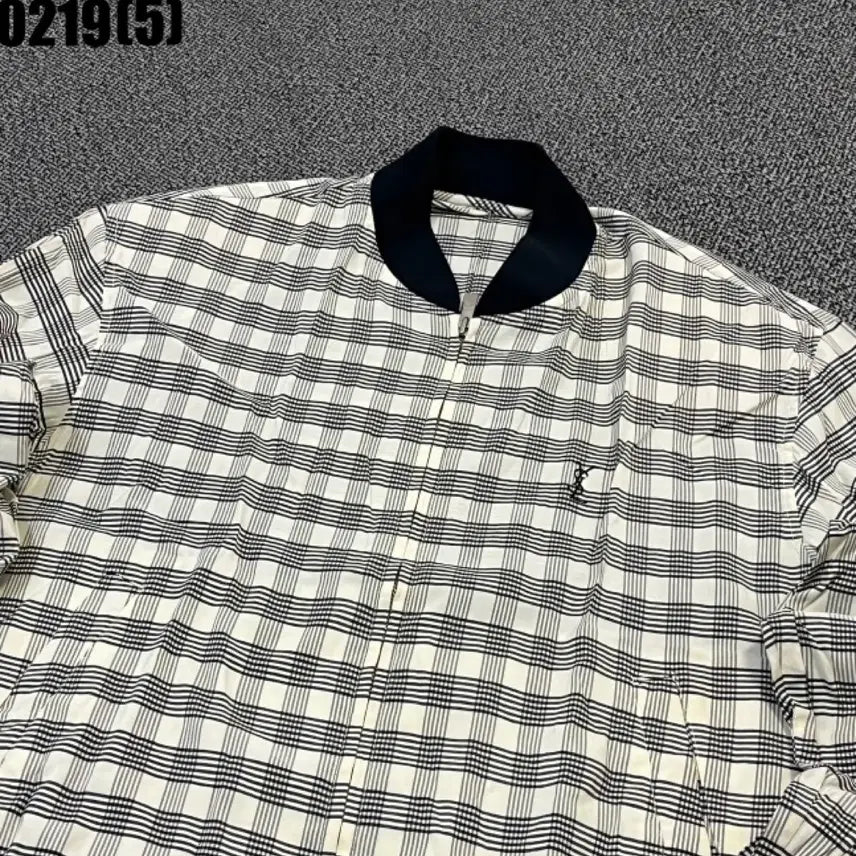[BUNJANG] Yves Saint Laurent Check Pattern Bomber Jacket / 입생로랑 체크 패턴 봄버 자켓100 0219