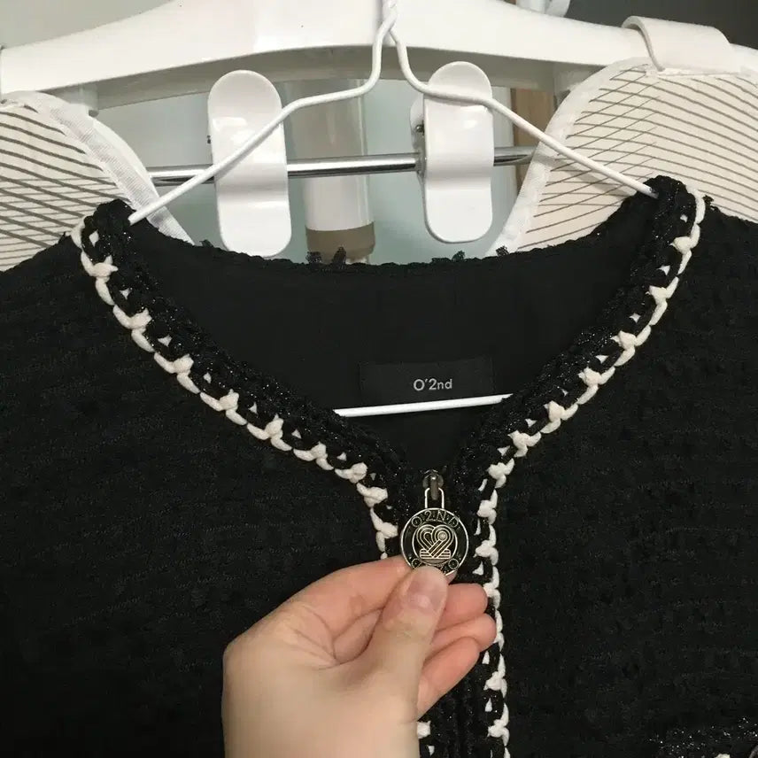 [BUNJANG] Ozcece 22 Pleated Block Tweed Dress / 한섬 오즈세컨 22 플리츠 블록 트위드 원피스 (55)