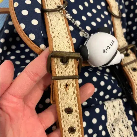 [BUNJANG] Navy Dot Mori Girl Backpack / 네이비 도트 모리걸 백팩