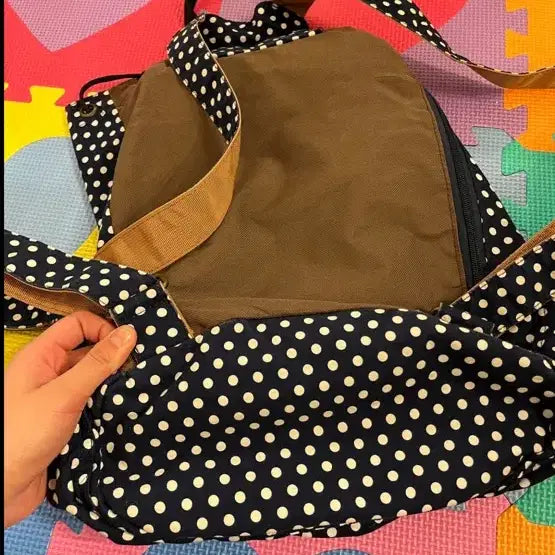 [BUNJANG] Navy Dot Mori Girl Backpack / 네이비 도트 모리걸 백팩