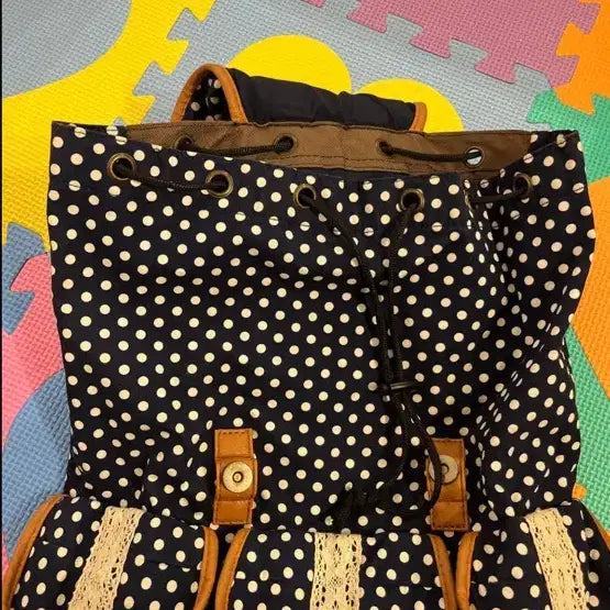 [BUNJANG] Navy Dot Mori Girl Backpack / 네이비 도트 모리걸 백팩