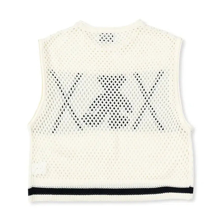 [BUNJANG] Noicocommon Bear Net Knit Vest S / [노이커먼] 베어 네트 니트 베스트 S