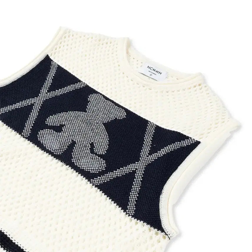 [BUNJANG] Noicocommon Bear Net Knit Vest S / [노이커먼] 베어 네트 니트 베스트 S