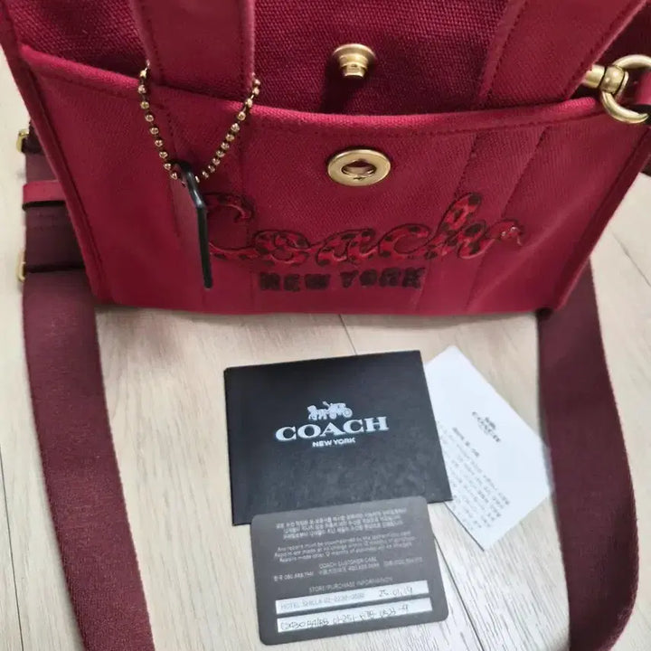 [BUNJANG] Coach Snake Jacquard Mini Tote Bag / 코치 스네이크 자카드 미니 토트백 레드