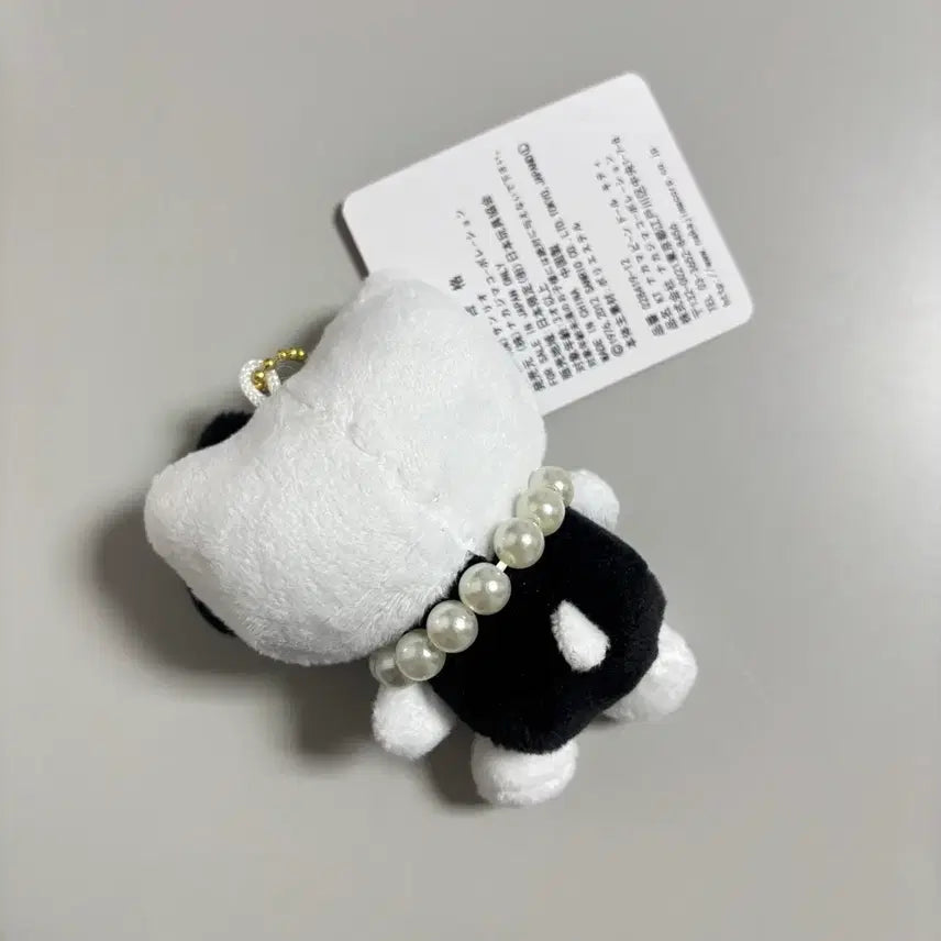 [BUNJANG] Hello Kitty Black Ribbon Pearl Necklace Keyring / 헬로키티 블랙리본 진주목걸이 인형 키링