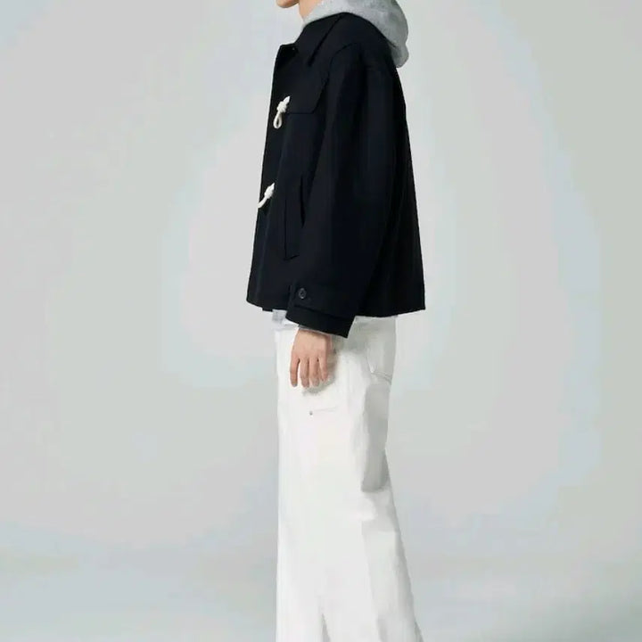 [BUNJANG] 8seconds Wool Blend Short Duffle Coat (Navy, M) / [무료배송]에잇세컨즈 울 블렌디드 숏 더플코트 네이비(m)-판매중!