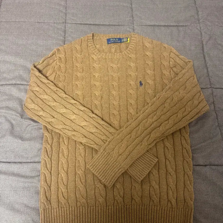 [BUNJANG] Polo Cable Knit Camel Men's SP Size / 폴로 케이블니트 카멜색상 남성sp사이즈