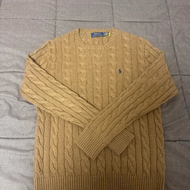 [BUNJANG] Polo Cable Knit Camel Men's SP Size / 폴로 케이블니트 카멜색상 남성sp사이즈