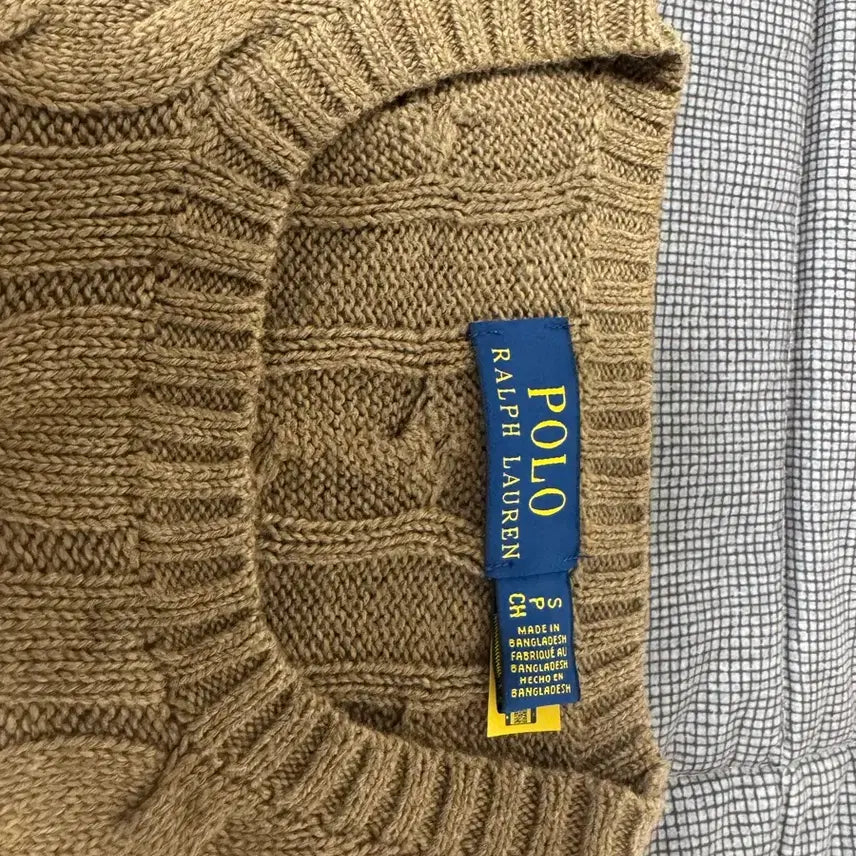 [SOLD OUT] 폴로 케이블니트 카멜색상 남성sp사이즈