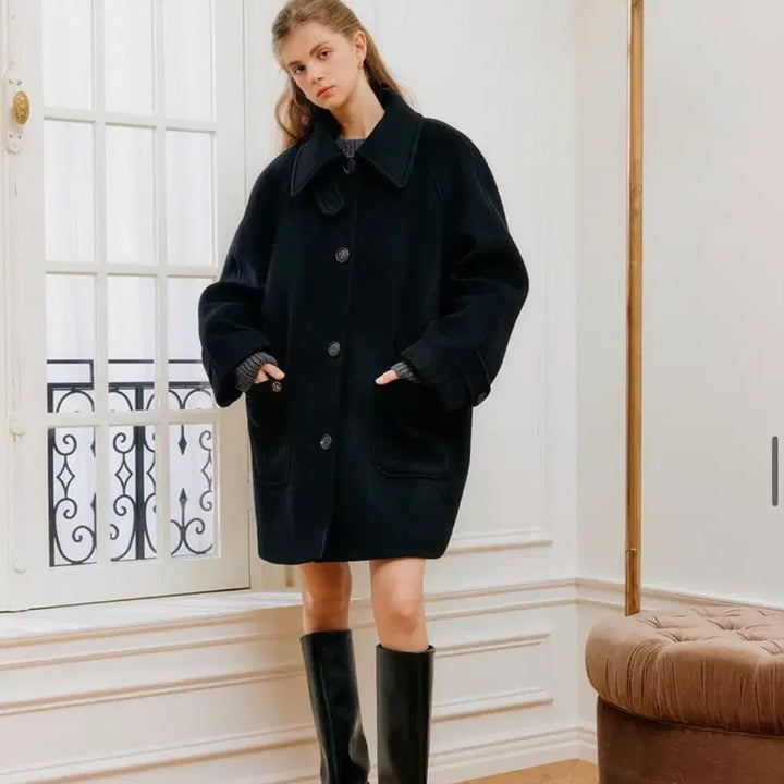 [BUNJANG] Lookast Half Coat Black / 룩캐스트 하프코트 블랙