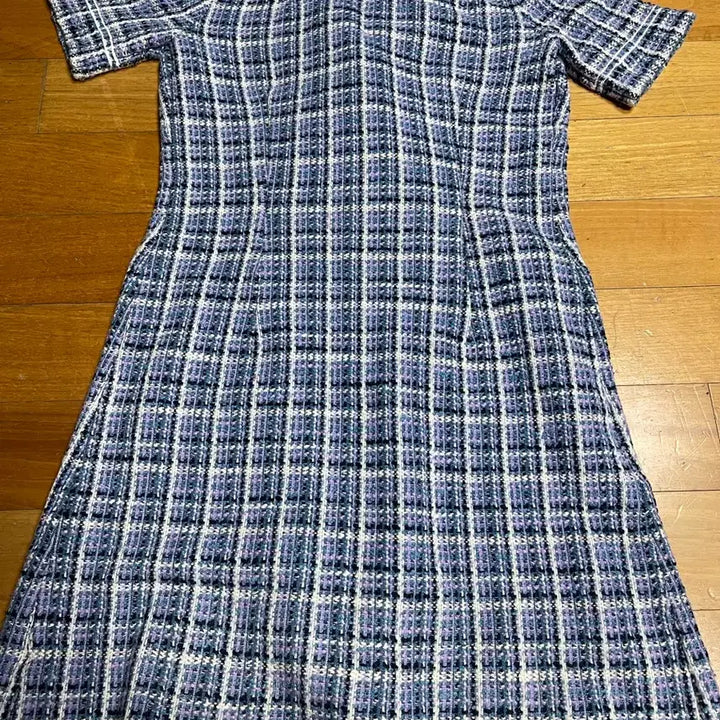 [BUNJANG] Sandro Blue Check Tweed Mini Dress / 산드로 블루 체크 트위드 반팔 원피스 34사이즈