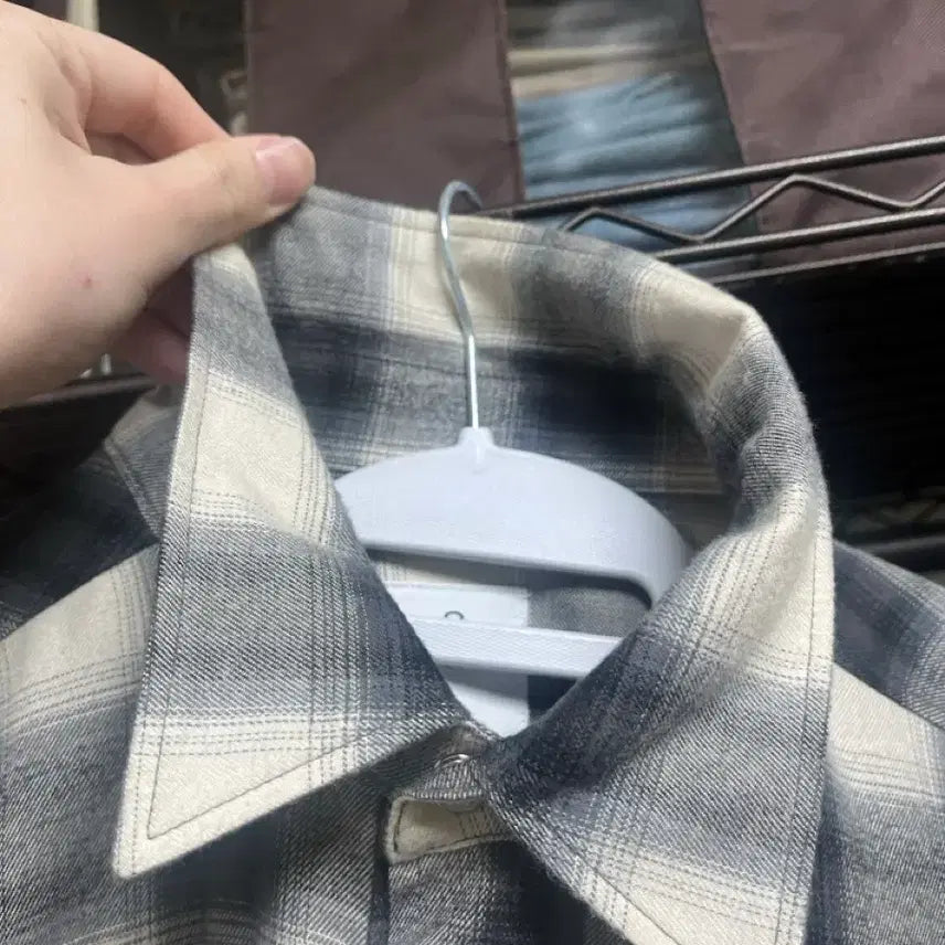 [BUNJANG] Polytelu Loose Check Shirt / 2) 25ss 폴리테루 루즈드 체크 셔츠 웨스턴 에크루 옴브레