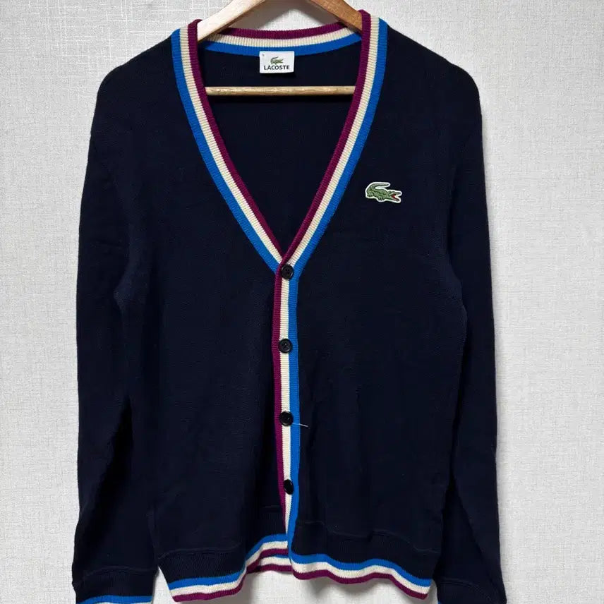 [SOLD OUT] 라코스테 네이비 배색 가디건 105
