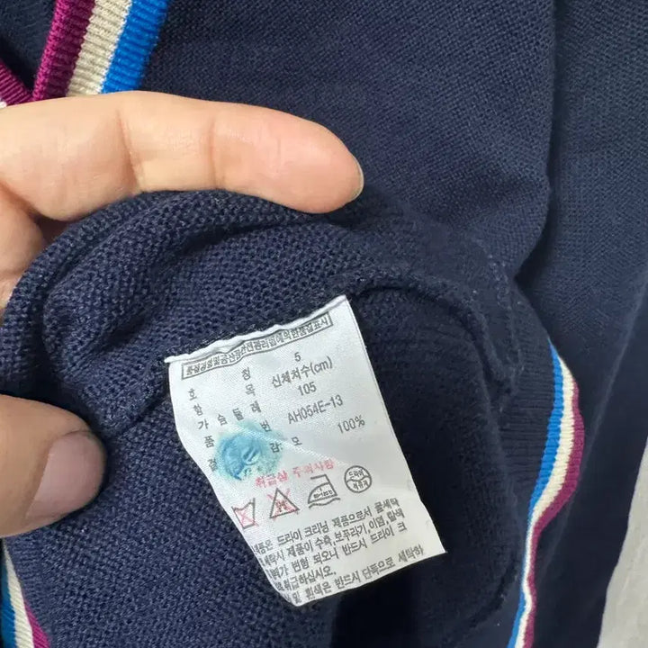 [SOLD OUT] 라코스테 네이비 배색 가디건 105