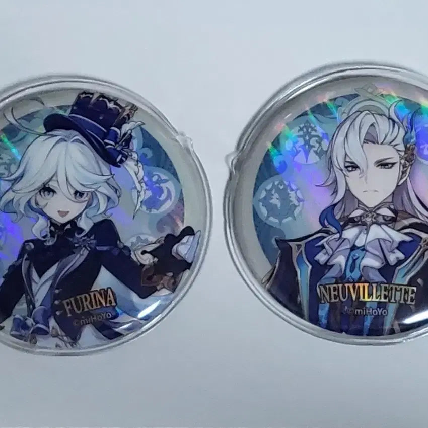 [BUNJANG] Genshin Impact Furina and Neuvillette Bundle Set Can Badges / 원신 푸리나 느비예트 캔뱃지 일괄