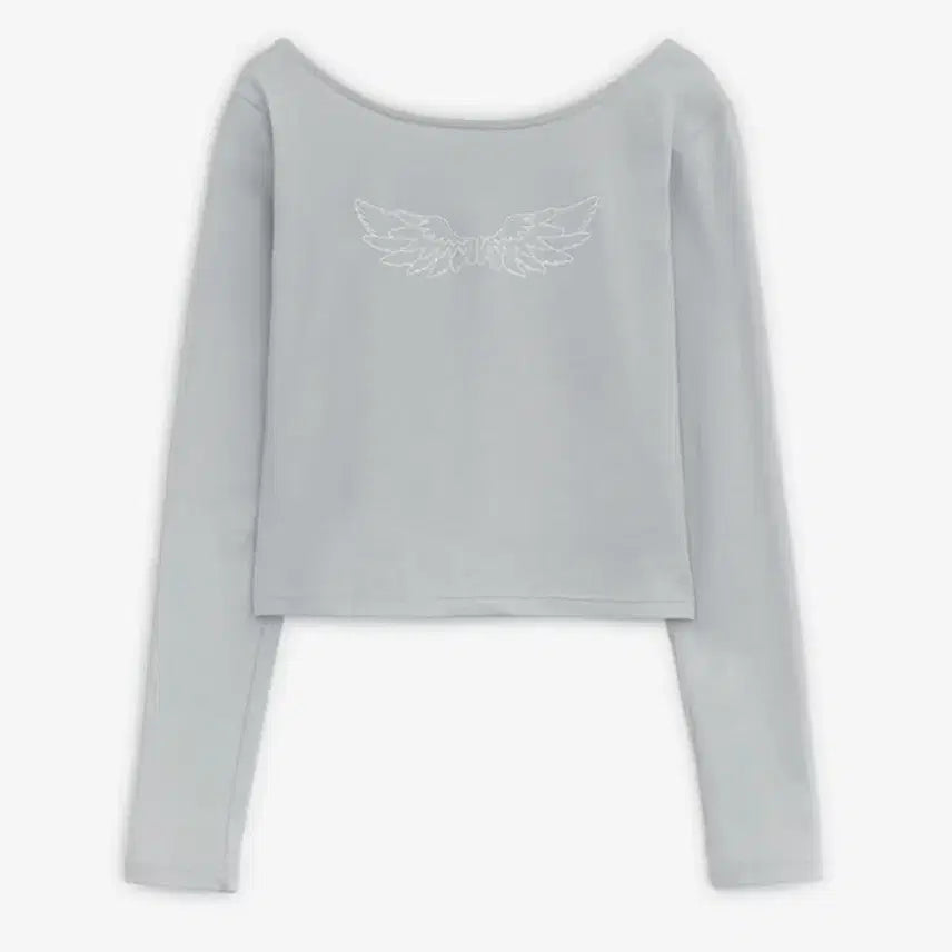 [BUNJANG] Hug Your Skin Angel Wing Top - Gray / 허그유어스킨 엔젤 윙 탑 그레이