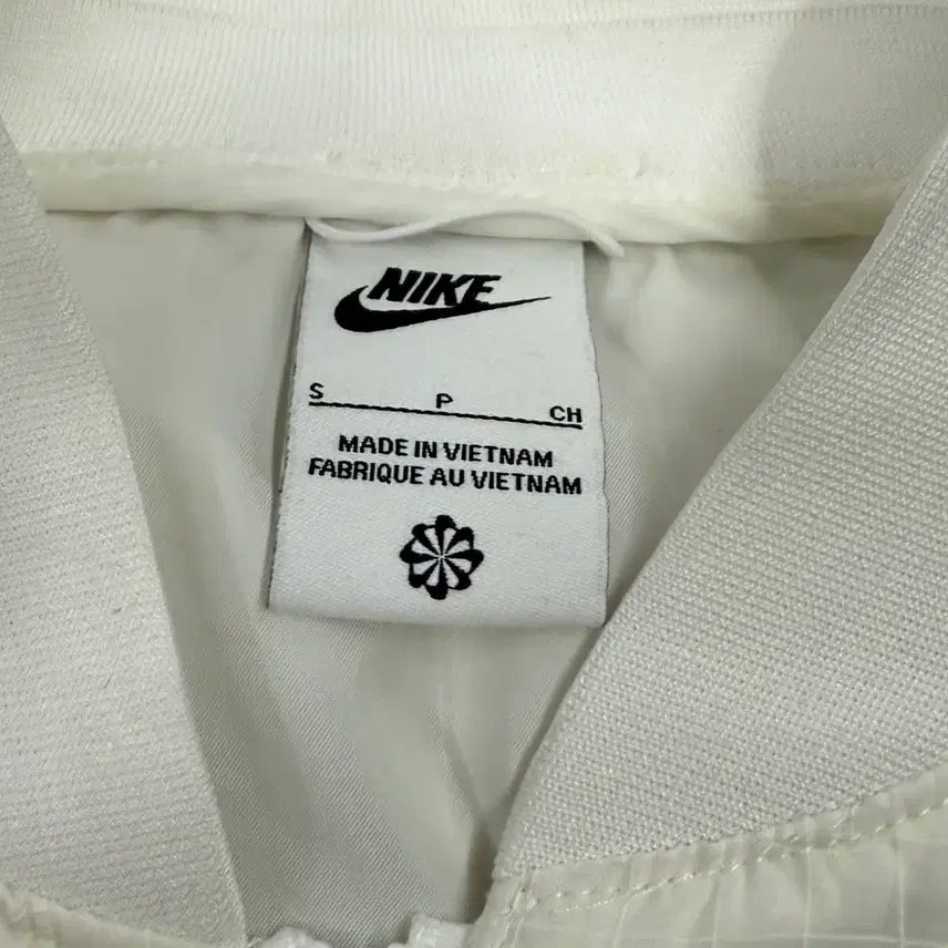 [BUNJANG] Nike Sheer White Bomber Jacket / [정품/S] 나이키 시스루 화이트 봄버 자켓