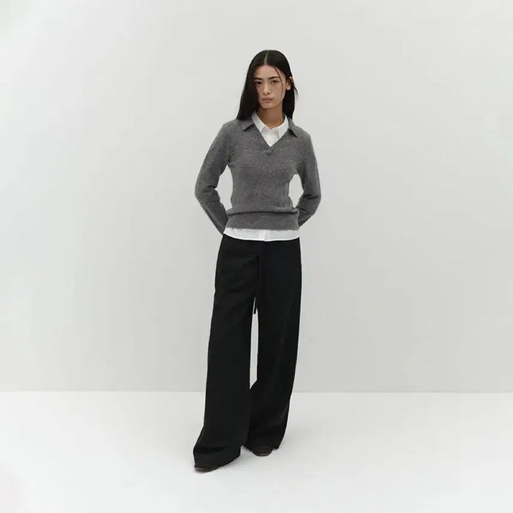 [BUNJANG] Lowtide Wool Strap Pants Black / 로우타이드 울 스트랩 팬츠 블랙