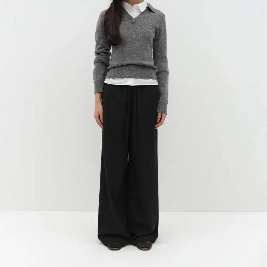[BUNJANG] Lowtide Wool Strap Pants Black / 로우타이드 울 스트랩 팬츠 블랙