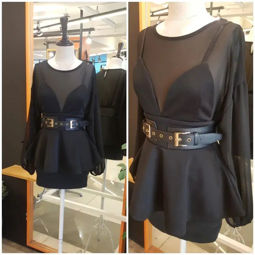 [BUNJANG] Black Vest Top (Size 44-55) / [44반~55]검정색 뷔스티에조끼