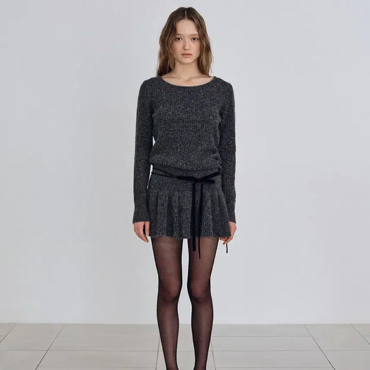 [BUNJANG] Lilicoats Carol Knit + Skirt Bundle Set / 릴리코츠 캐롤니트+스커트 일괄