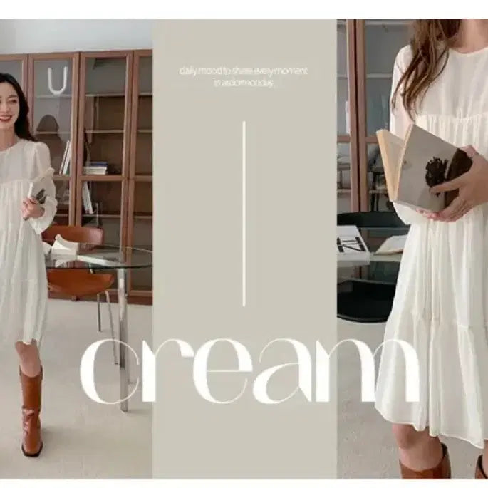 [BUNJANG] Avely Chiffon Ruffle Mini Dress / 에이블리 쉬폰 캉캉 롱원피스