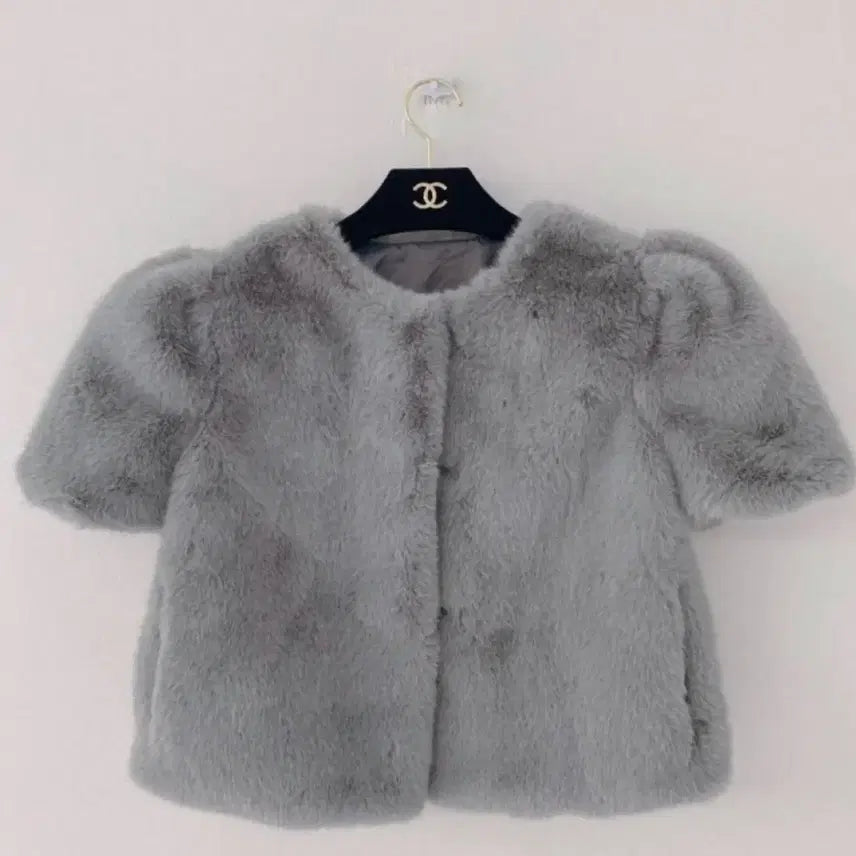 [BUNJANG] Eco Fur Mink Jacket - Blue / [새상품] 에코퍼 밍크 자켓_블루