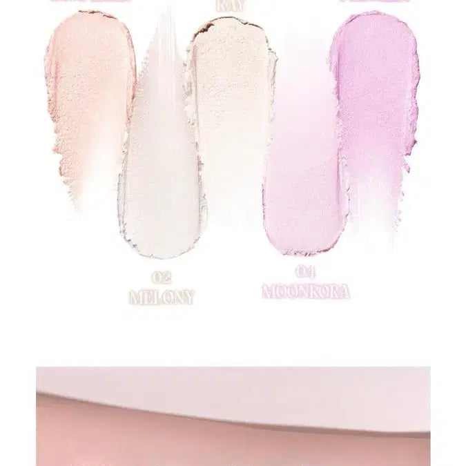 [BUNJANG] Holika Holika Moon LoRa Luminous Milk Beam Pot Highlighter with Brush Set / 홀리카홀리카 루미너스 밀크빔 팟 04문로라 브러쉬 기획세트 팟 하이라이터