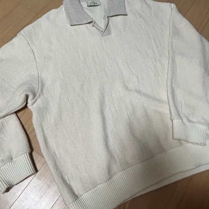 [BUNJANG] Time Homme Collar Neck Knit Ivory 105 / 타임옴므 카라넥 니트 아이보리105
