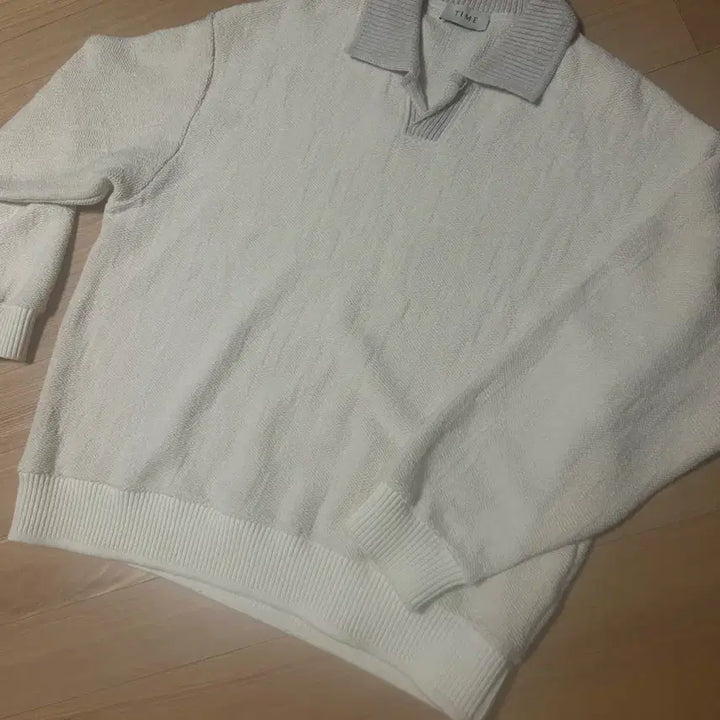 [BUNJANG] Time Homme Collar Neck Knit Ivory 105 / 타임옴므 카라넥 니트 아이보리105