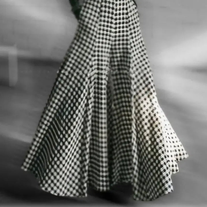 [BUNJANG] Dinto Check Wide Long Pants M / 딘트 깅엄 체크 팔라초 팬츠M