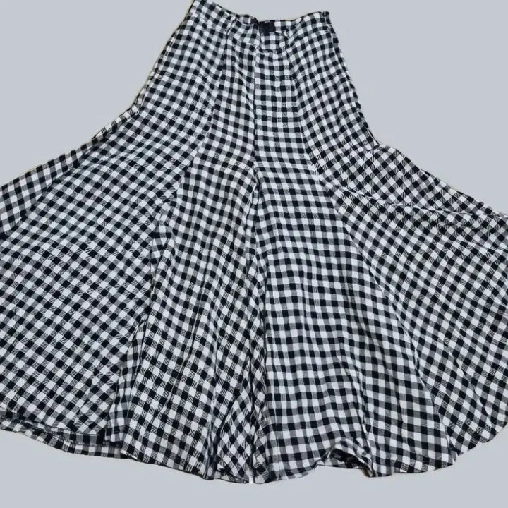 [BUNJANG] Dinto Check Wide Long Pants M / 딘트 깅엄 체크 팔라초 팬츠M