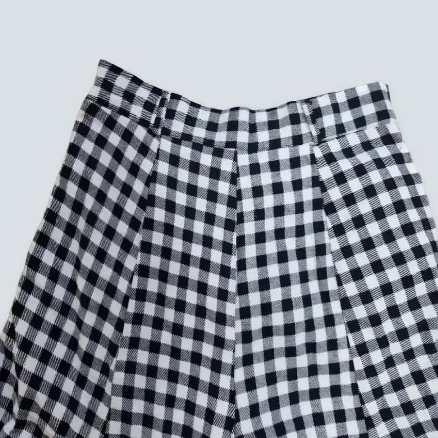 [BUNJANG] Dinto Check Wide Long Pants M / 딘트 깅엄 체크 팔라초 팬츠M