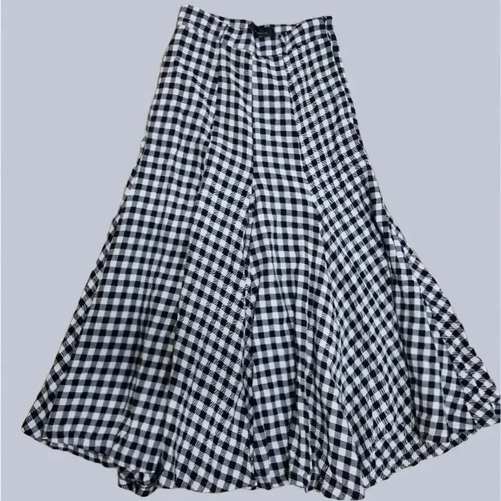 [BUNJANG] Dinto Check Wide Long Pants M / 딘트 깅엄 체크 팔라초 팬츠M