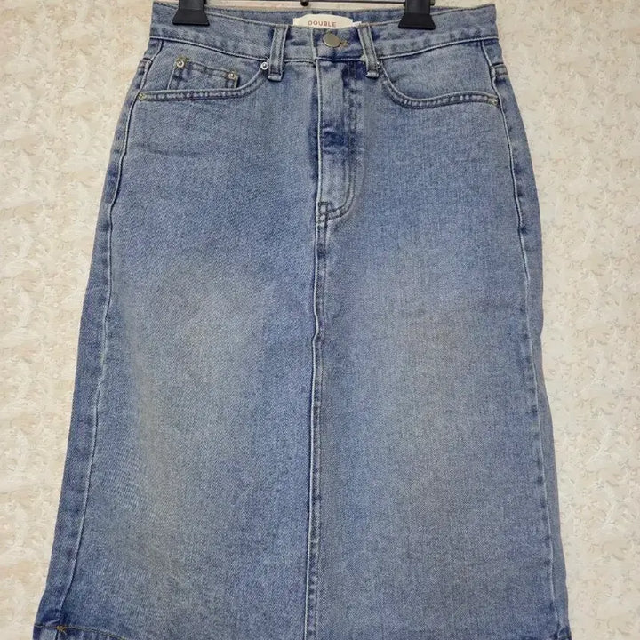 [BUNJANG] Mid-Wash Denim Midi Skirt / [S] 미디 데님 스커트 중청