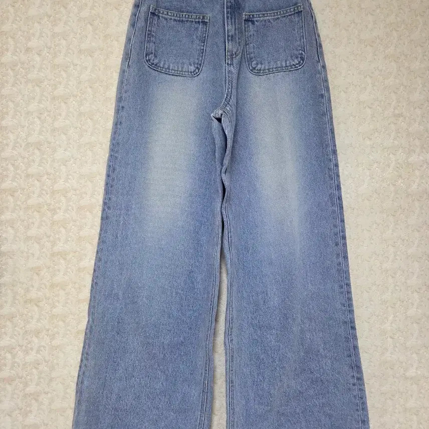 [BUNJANG] Unbranded Wide Denim Pants (Mid-Blue) - Size S / [S] 포켓 와이드 데님 팬츠 중청