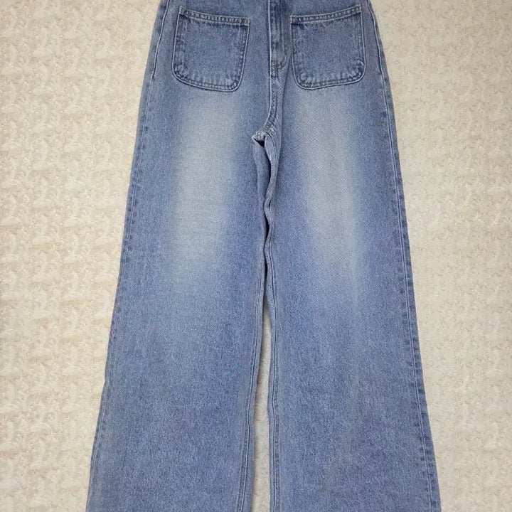 [BUNJANG] Unbranded Wide Denim Pants (Mid-Blue) - Size S / [S] 포켓 와이드 데님 팬츠 중청