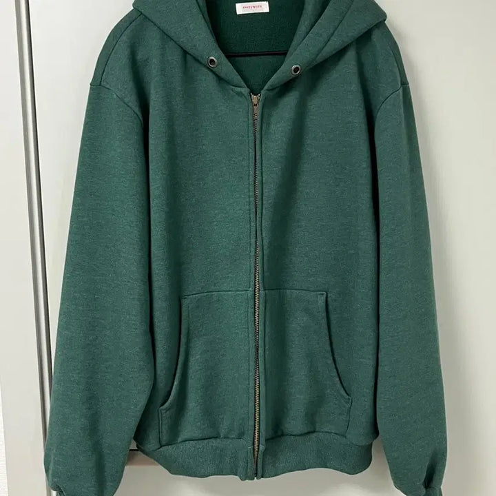 [SOLD OUT] 에브리원 후드 집업 1사이즈 멜란지 그린 everyworn