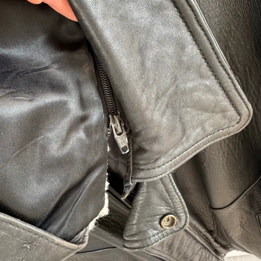 [BUNJANG] Detachable Fur Collar Real Leather Jacket / 탈부착 털카라 리얼 레더 자켓