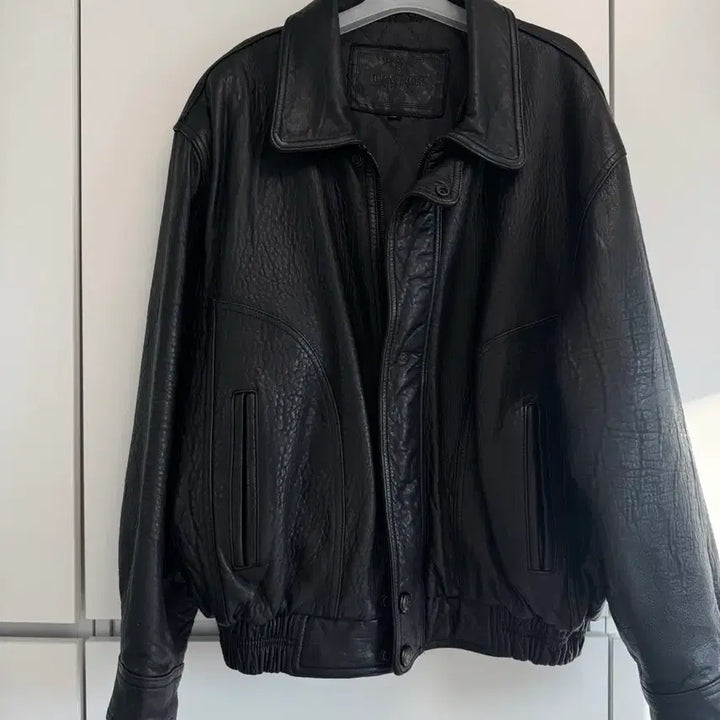 [BUNJANG] Detachable Fur Collar Real Leather Jacket / 탈부착 털카라 리얼 레더 자켓