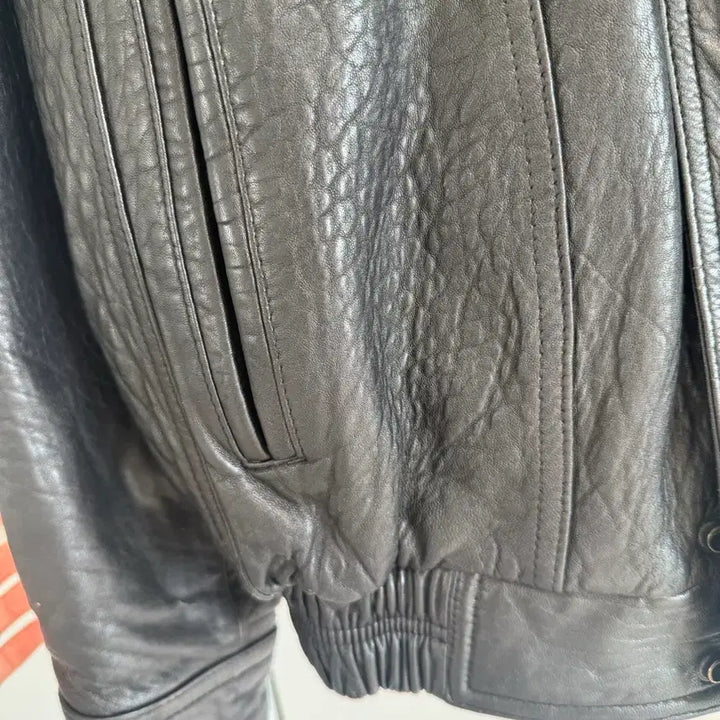 [BUNJANG] Detachable Fur Collar Real Leather Jacket / 탈부착 털카라 리얼 레더 자켓